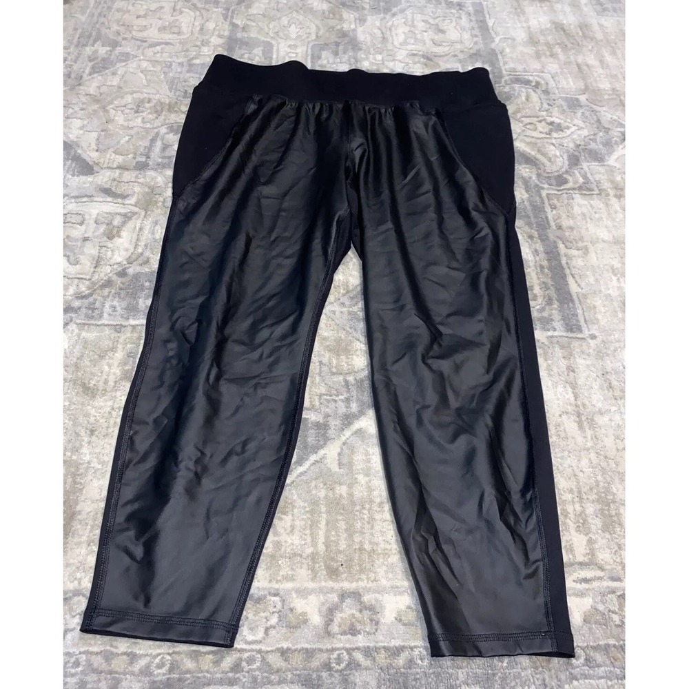 Livi Active Pull-on Women's Plus‎ Size 22/24 Polyester Faux Leather Crop Pants